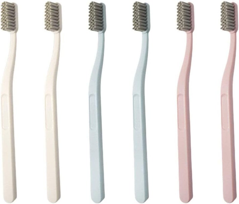 Minkissy 6 Pack Hard Bristle Toothbrushes For Adults Ergonomic Travel Design - Image 1